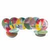 Viadurini Kitchen Teller Set-18 Stück farbiges Design Porzellan und Gres Geschirr Service - Tropycale