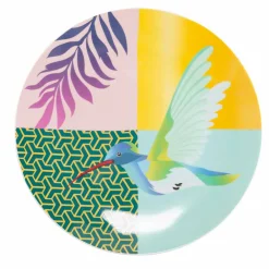 Viadurini Kitchen Teller Set-18 Stück farbiges Design Porzellan und Gres Geschirr Service - Tropycale