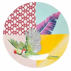 Viadurini Kitchen Teller Set-18 Stück farbiges Design Porzellan und Gres Geschirr Service - Tropycale