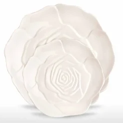 Viadurini Kitchen Deko Artikel Und Wohnaccessoires-12 Stück Porzellan Elegante handdekorierte Gunstplatte - Rafiki