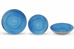 Viadurini Kitchen Teller Set-18 Stück Porzellan farbiger und moderner Teller Teller Service - Rurolo