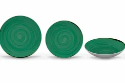 Viadurini Kitchen Teller Set-18 Stück Porzellan farbiger und moderner Teller Teller Service - Rurolo