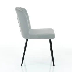 Viadurini Living Moderne Stühle-4 Stühle aus grauem Mikrofaserstoff mit Samteffekt – Aprikose