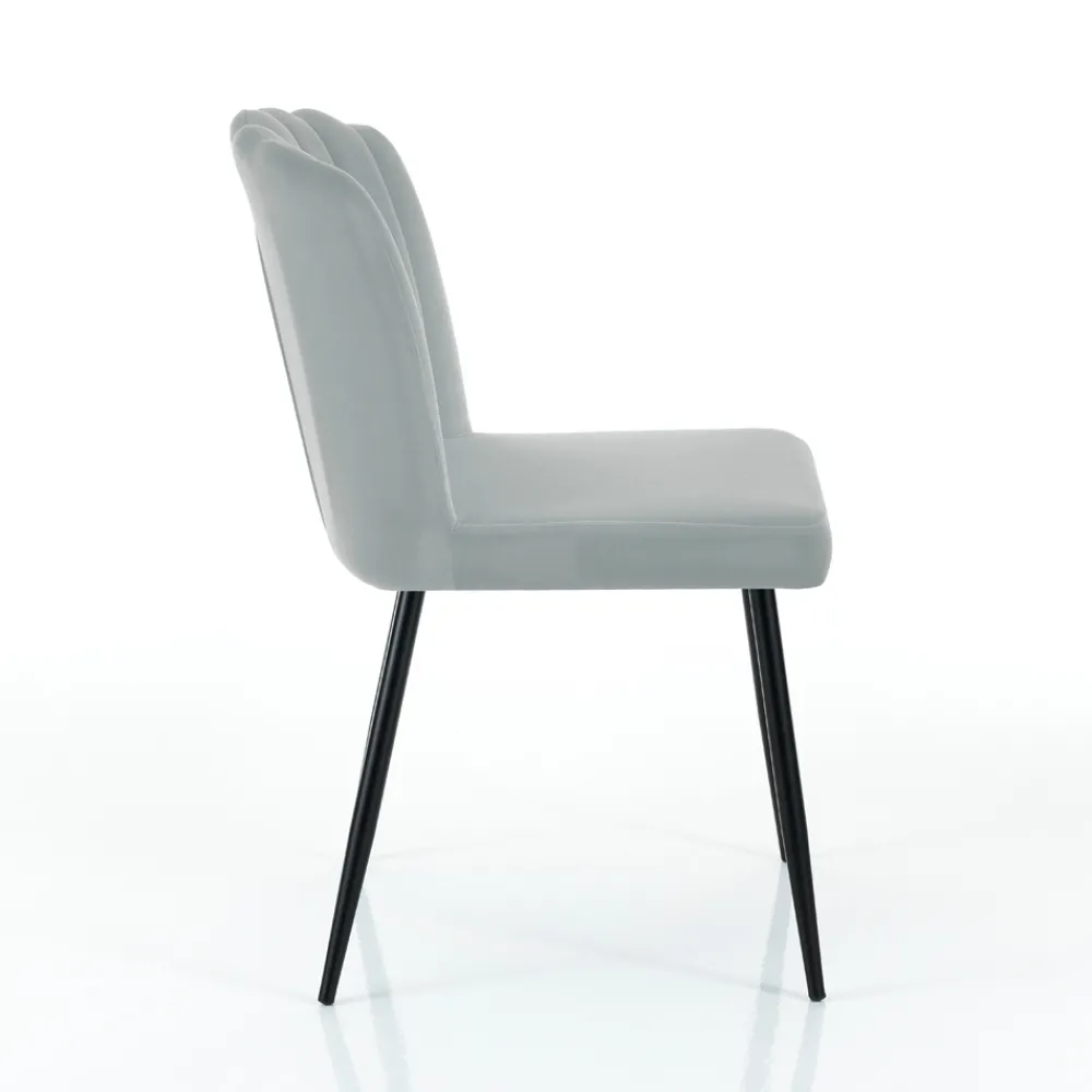 Viadurini Living Moderne Stühle-4 Stühle aus grauem Mikrofaserstoff mit Samteffekt – Aprikose