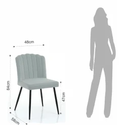 Viadurini Living Moderne Stühle-4 Stühle aus grauem Mikrofaserstoff mit Samteffekt – Aprikose