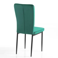 Viadurini Living Moderne Stühle-4 Stühle aus Mikrofaserstoff mit grünem Samteffekt und schwarzem Metall - Kampanien