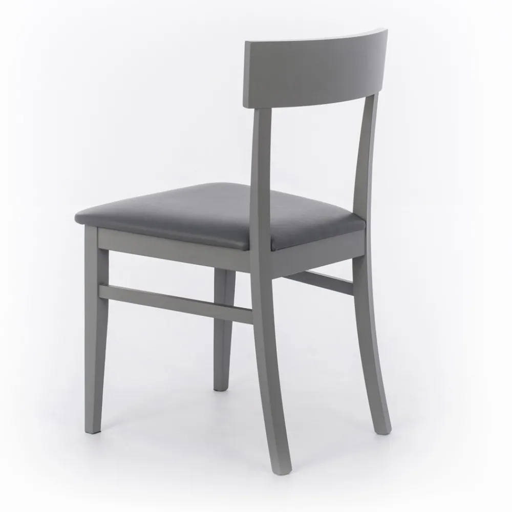 Viadurini Living Moderne Stühle-4 Stühle mit Kunstledersitz, Struktur und Beinen aus lackiertem Holz – Taikiri