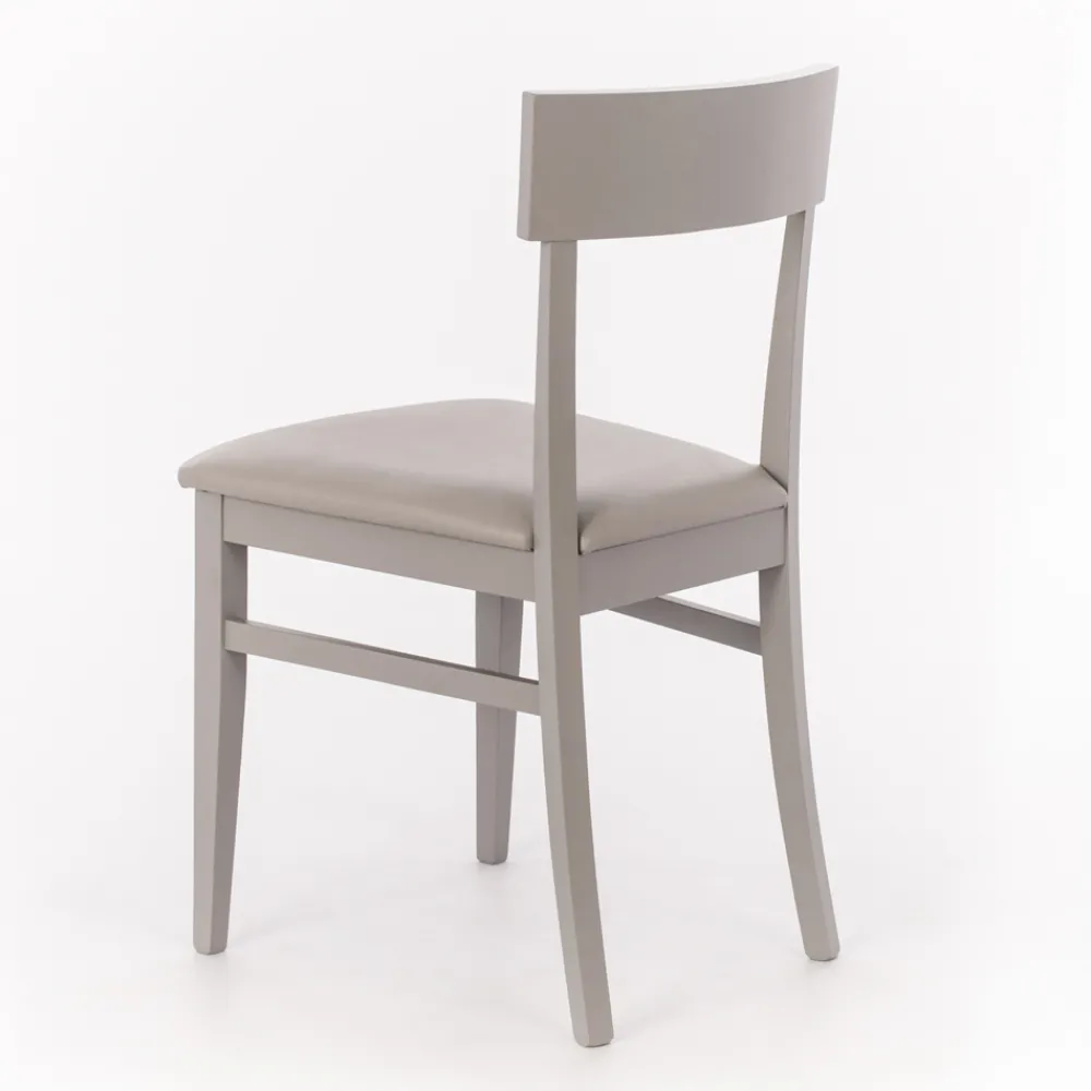 Viadurini Living Moderne Stühle-4 Stühle mit Kunstledersitz, Struktur und Beinen aus lackiertem Holz – Taikiri