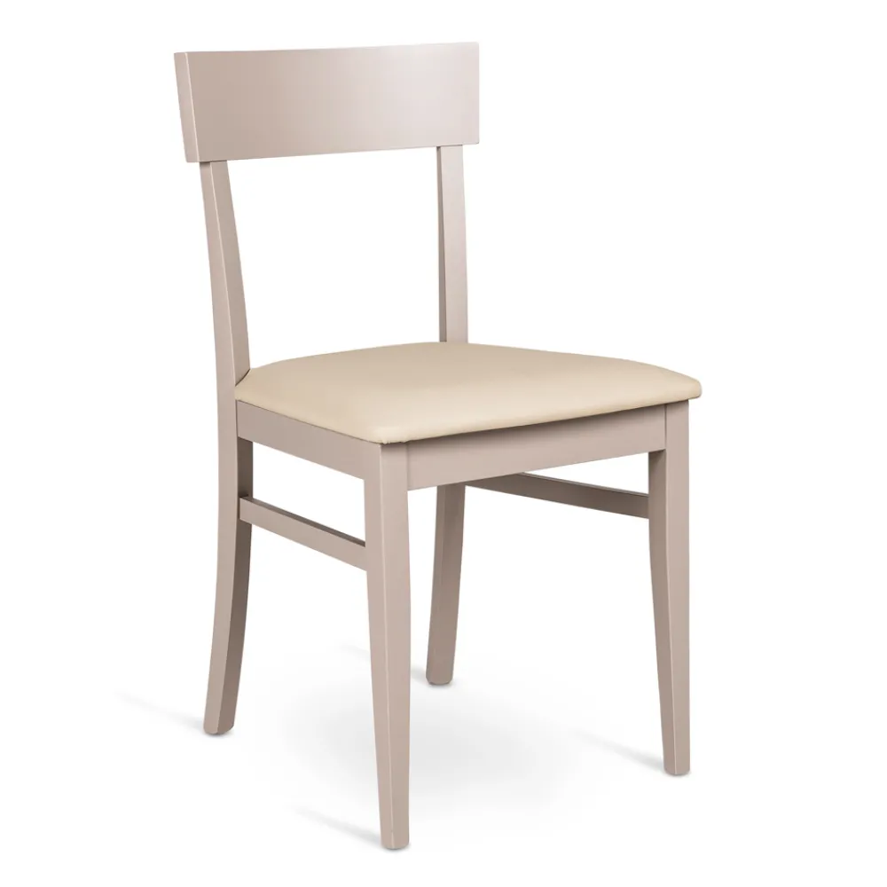 Viadurini Living Moderne Stühle-4 Stühle mit Kunstledersitz, Struktur und Beinen aus lackiertem Holz – Taikiri