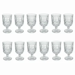 Viadurini Kitchen Gläser Set-12 transparente und verzierte Glasbecher für den Weihnachtstisch - Garbobic