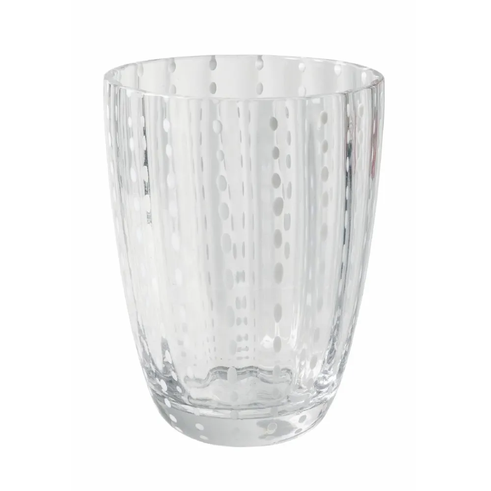 Viadurini Kitchen Gläser Set-12 Wassergläser 300 ml aus Glas mit Tupfen und gewellter Oberfläche - Tüll