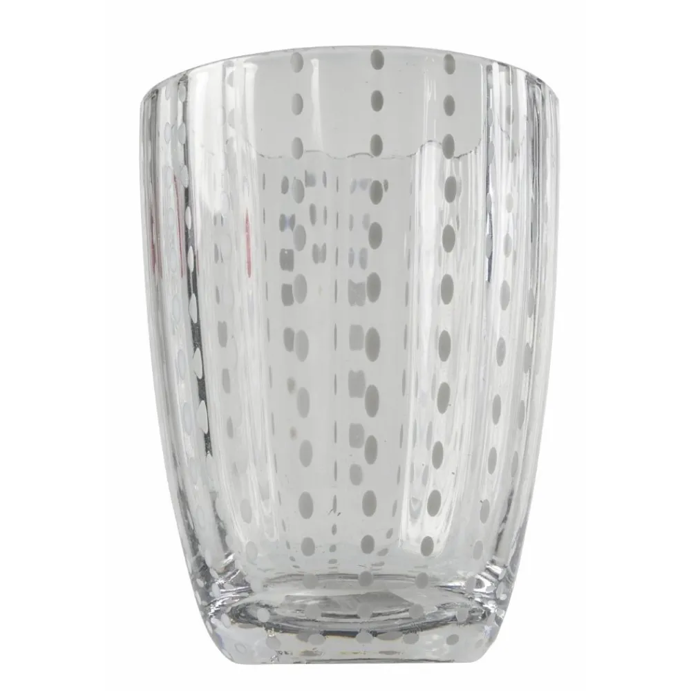 Viadurini Kitchen Gläser Set-12 Wassergläser 300 ml aus Glas mit Tupfen und gewellter Oberfläche - Tüll