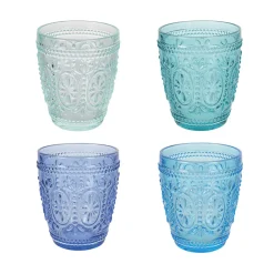 Viadurini Kitchen Gläser Set-12 Wassergläser 300 ml aus Glas in 4 verschiedenen Blautönen - Kometen