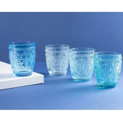 Viadurini Kitchen Gläser Set-12 Wassergläser 300 ml aus Glas in 4 verschiedenen Blautönen - Kometen