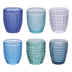 Viadurini Kitchen Gläser Set-12 Wassergläser 350 ml in verschiedenen Farben und Dekorationen - Ozean