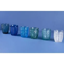 Viadurini Kitchen Gläser Set-12 Wassergläser 350 ml in verschiedenen Farben und Dekorationen - Ozean