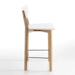 Viadurini Living Küchenhocker-2 Wohnzimmerhocker aus Massivholz – Silber