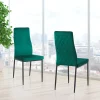 Viadurini Living Moderne Stühle-6 Wohnzimmerstühle aus Mikrofaserstoff mit grünem Samteffekt - Kalabrien