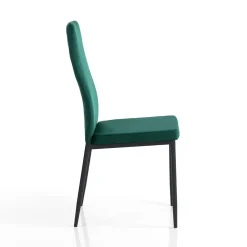 Viadurini Living Moderne Stühle-6 Wohnzimmerstühle aus Mikrofaserstoff mit grünem Samteffekt - Kalabrien