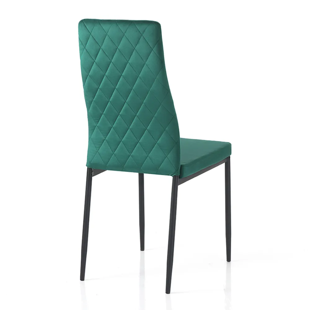 Viadurini Living Moderne Stühle-6 Wohnzimmerstühle aus Mikrofaserstoff mit grünem Samteffekt - Kalabrien