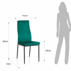 Viadurini Living Moderne Stühle-6 Wohnzimmerstühle aus Mikrofaserstoff mit grünem Samteffekt - Kalabrien