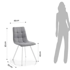 Viadurini Living Moderne Stühle-4 Wohnzimmerstühle mit gepolstertem Sitz aus Stoff - Romagna