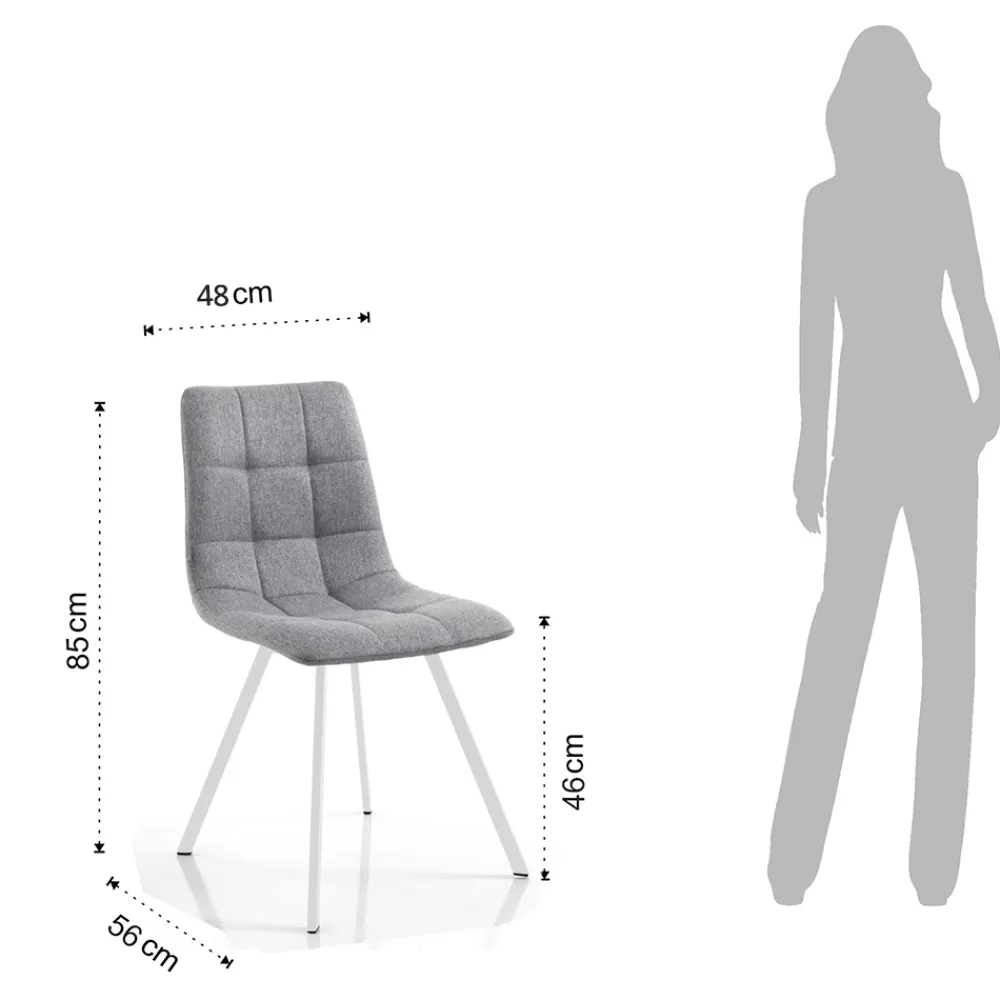 Viadurini Living Moderne Stühle-4 Wohnzimmerstühle mit gepolstertem Sitz aus Stoff - Romagna