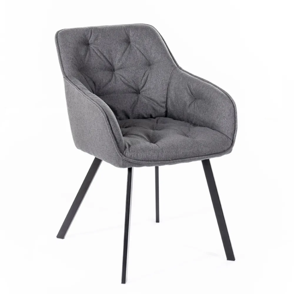 Viadurini Living Moderne Stühle-4 Wohnzimmerstühle mit Stoffsitz und Metallstruktur – Obst