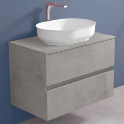 Viadurini Bathroom Badmöbel Hängend-Abgehängte Badezimmermöbel mit ovalem Waschbecken, modernes Design - Cesiro