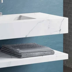 Viadurini Bathroom Badmöbel Hängend-Abgehängte Badezimmermöbel Komposition 2 aus hochwertigem Steinzeug Made in Italy - Rampina