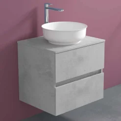Viadurini Bathroom Badmöbel Hängend-Abgehängter Badezimmerschrank mit rundem Waschtisch, modernes Design - Dumbo