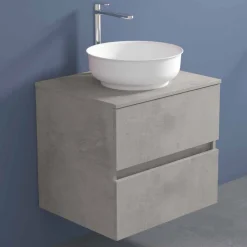 Viadurini Bathroom Badmöbel Hängend-Abgehängter Badezimmerschrank mit rundem Waschtisch, modernes Design - Dumbo