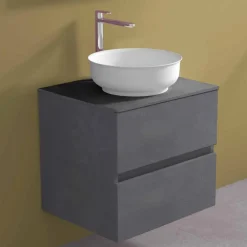 Viadurini Bathroom Badmöbel Hängend-Abgehängter Badezimmerschrank mit rundem Waschtisch, modernes Design - Dumbo