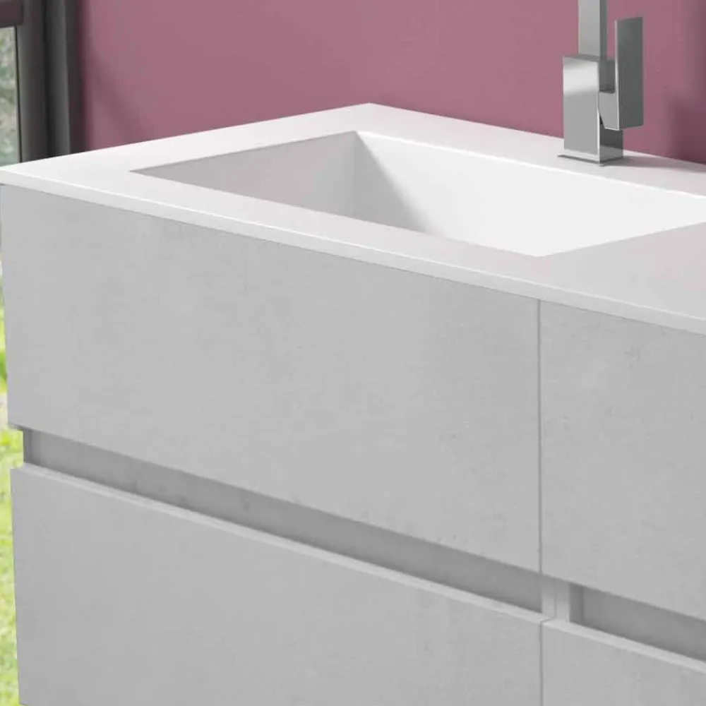 Viadurini Bathroom Badmöbel Hängend-Abgehängter Badezimmerschrank mit Doppelwaschbecken, modernes Design in 4 Ausführungen - Doublet