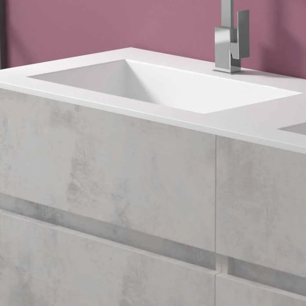 Viadurini Bathroom Badmöbel Hängend-Abgehängter Badezimmerschrank mit Doppelwaschbecken, modernes Design in 4 Ausführungen - Doublet