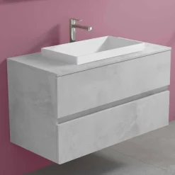 Viadurini Bathroom Badmöbel Hängend-Abgehängter Badezimmerschrank mit eingebautem Waschbecken, modernes Design - Casimira