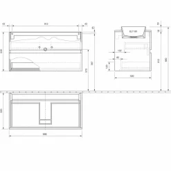 Viadurini Bathroom Badmöbel Hängend-Abgehängter Badezimmerschrank mit eingebautem Waschbecken, modernes Design - Casimira