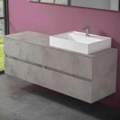 Viadurini Bathroom Badmöbel Hängend-Abgehängter Badezimmerschrank mit Design Resin Countertop Washbasin - Alchimeo