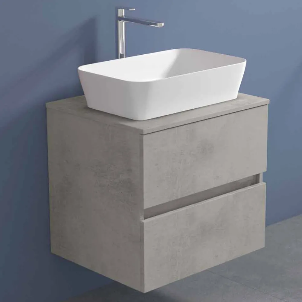 Viadurini Bathroom Badmöbel Hängend-Abgehängter Badezimmerschrank mit rechteckigem Waschtisch, modernes Design - Dumbo