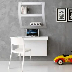 Viadurini Living Design Schreibtische-Abgehängter Schreibtisch aus Kristall mit Metallstruktur Made in Italy - Silicon