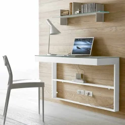 Viadurini Living Design Schreibtische-Abgehängter Schreibtisch aus Kristall mit Metallstruktur Made in Italy - Silicon