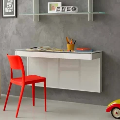 Viadurini Living Design Schreibtische-Abgehängter Schreibtisch aus Kristall mit Metallstruktur Made in Italy - Silicon