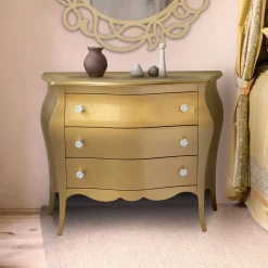 Viadurini Classic Kommoden-Abgerundete Kommode mit 3 Schubladen in verschiedenen Ausführungen, hergestellt in Italien – Gamad