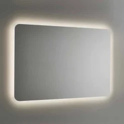 Viadurini Bathroom Badspiegel-Abgerundeter Badezimmerspiegel mit LED-Hintergrundbeleuchtung Made in Italy - Pato