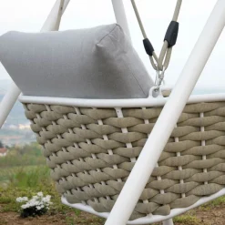 Viadurini in the Garden Gartenideen-Aluminium Gartenschaukel und Sitz mit wasserabweisenden Kissen - Strand