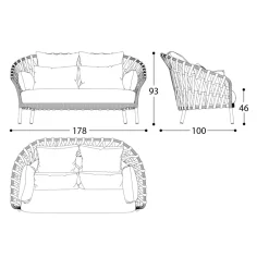 Varaschin Gartensofas-Aluminium Gartensofa Made in Italy - Emmacross von