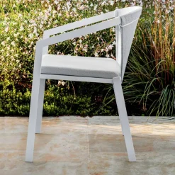 Viadurini in the Garden Gartenstühle Metall-Aluminium Outdoor Stuhl mit oder ohne Kissen, Hochwertig, 4 Stück - Filomena