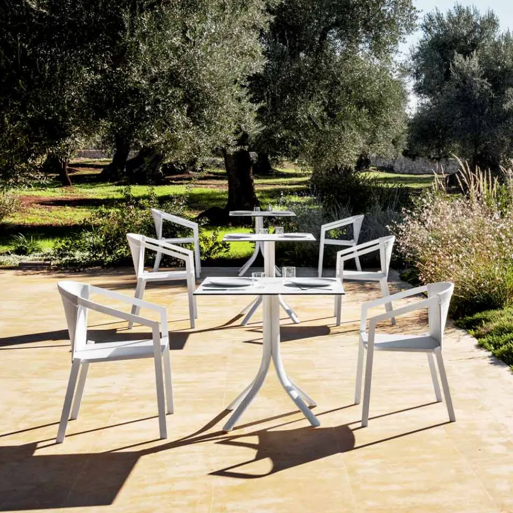 Viadurini in the Garden Gartenstühle Metall-Aluminium Outdoor Stuhl mit oder ohne Kissen, Hochwertig, 4 Stück - Filomena