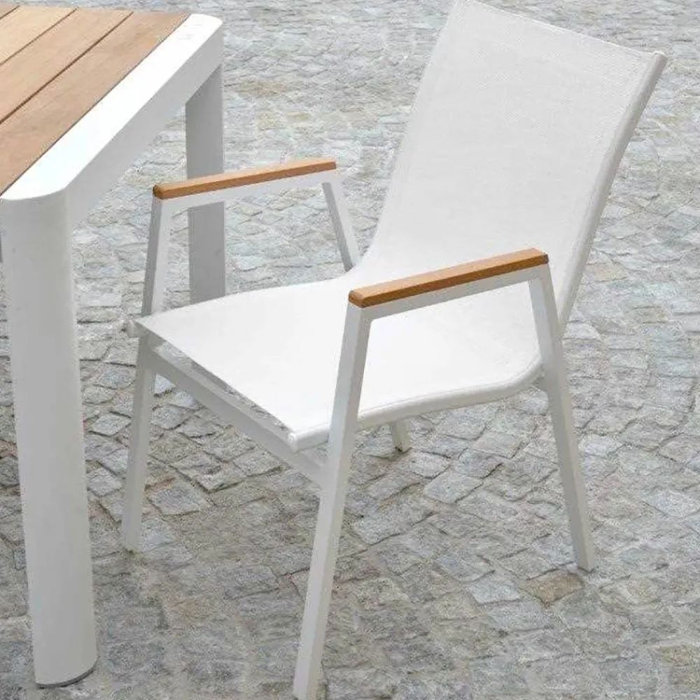 Viadurini in the Garden Metallsessel-Aluminium und Textilene Sessel mit Polywood Armlehnen - Diary