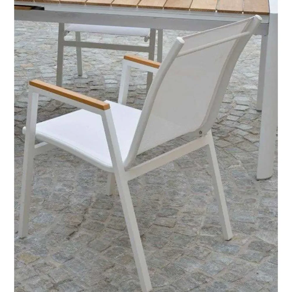 Viadurini in the Garden Metallsessel-Aluminium und Textilene Sessel mit Polywood Armlehnen - Diary